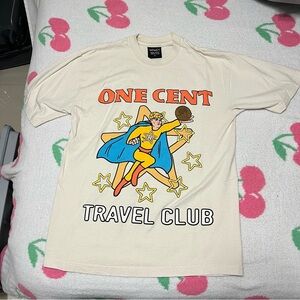 Ryan Trahan Limited Howdy Merch One Cent Travel Club Tan Shirt Size Medium